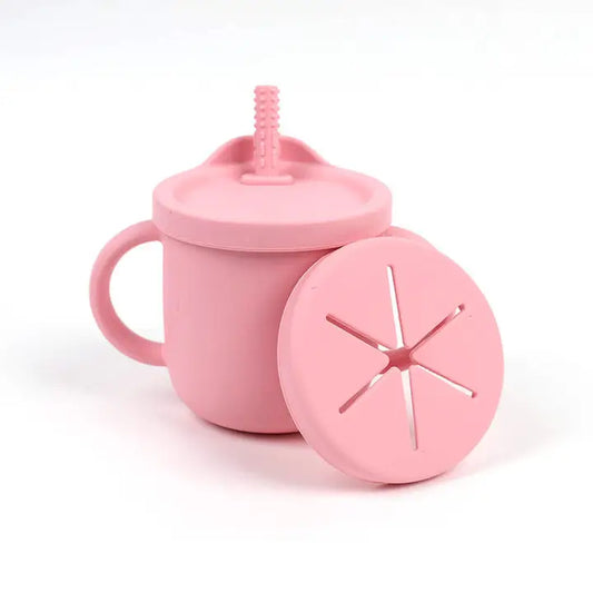 2 in 1 Toddler Drinking Cup with Straw & Snack Lid